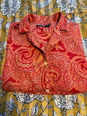 Ralph Lauren Lauren Paisley Shirt in Red and Gold-Tone cotton pajamas